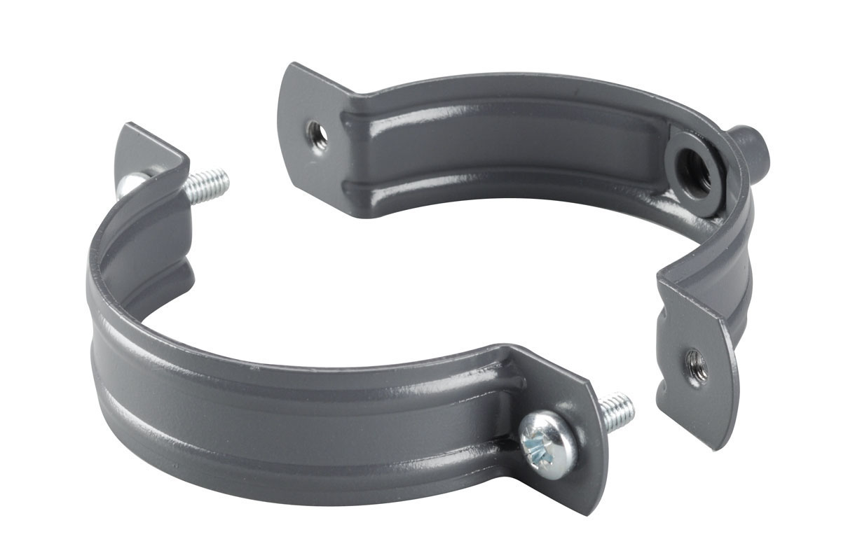 Drain pipe clamp with sheet metal NIAGARA galvanized Florian Centrum