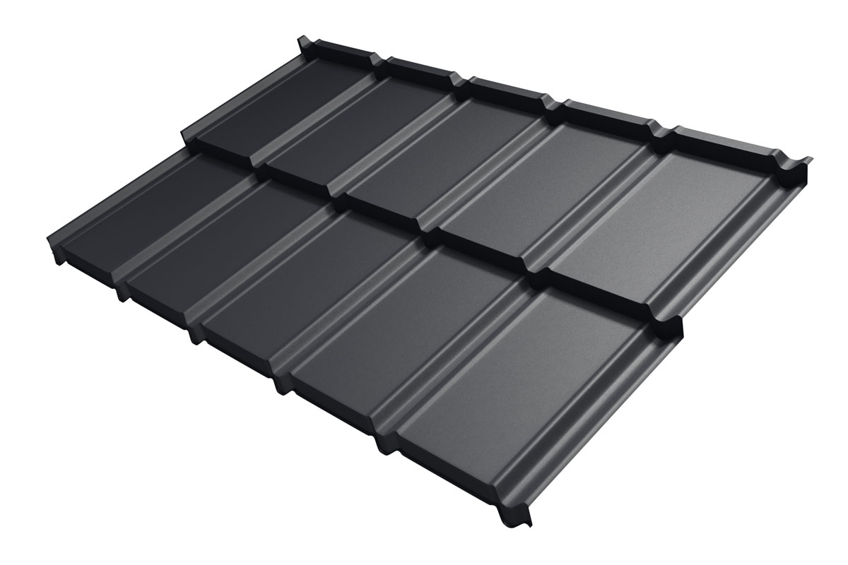 Nel modular metal roofing tile Blachodachówka modułowa płaska Florian Centrum