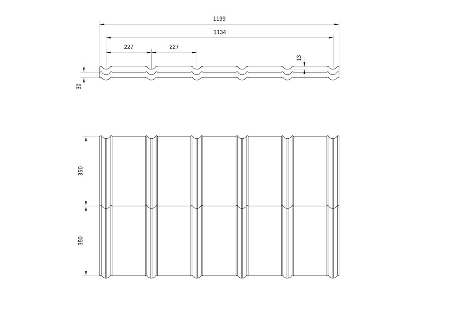Nel modular metal roofing tile Blachodachówka modułowa płaska Florian Centrum